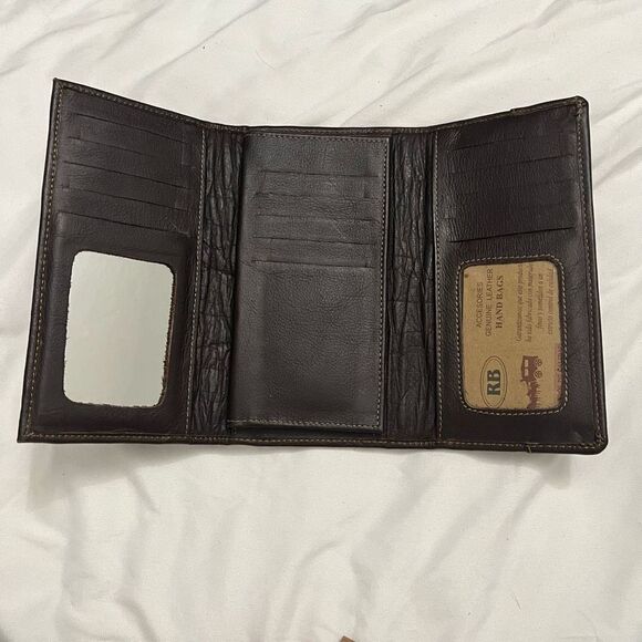 NWT RB GENUINE LEATHER WALLET CHECKBOOK COVER 100% QUALITY 15 CARD SLOTS 4 CASH - Picture 4 of 6